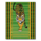 Tribal Tiger Heritage Green Area Rug