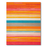 Geometric Modern Striped Vibrant Multi-Color Striped Area Rug