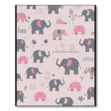 Playful Pink Elephant Cartoon Area Rug