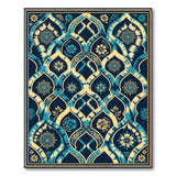Navy Teal Persian Mandala Area Rug