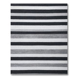 Black White Striped Geometric No. 2 Area Rug