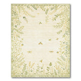 Vintage Green Botanical Floral Area Rug