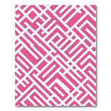Pink Vibrant Pink Geometric Lattice Area Rug