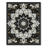 Intricate Mandala Black White Area Rug
