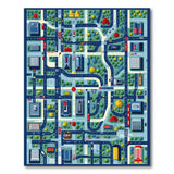 Multi-color and Patterns Vibrant City Streets Kids Play Rug