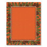 Orange Pinecone and Needle Border Area Rug