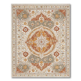 Ivory Rust Medallion Persian Area Rug