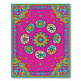 Vibrant Pink Sugar Skull Floral Area Rug