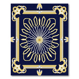 Navy Blue Gold Starburst Persian Rug