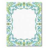 Teal Floral Vintage Border Area Rug