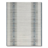 Blue Grey Vertical Stripe Woven Area Rug