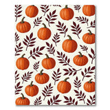 Orange Pumpkin and Leaf Pattern Area Rug