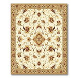 Ivory Persian Floral Medallion Traditional Persian Area Rug
