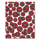 Red Vibrant Red Floral Pattern Area Rug