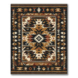 Black Tan Southwestern Geometric Area Rug