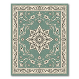 Teal Mandala Floral Persian Area Rug
