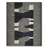Bold Black White Geometric Abstract Black and White Area Rug