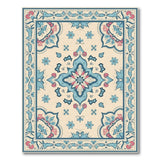 Teal Pink Persian Medallion Area Rug