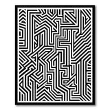 Geometric Modern Maze Black White Geometric Maze Labyrinth Rug