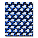 Blue Hexagon Geometric Modern Area Rug