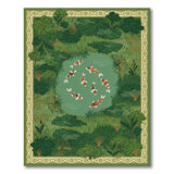 Green Koi Pond Garden Area Rug