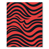 Geometric Modern Bold Red Black Wavy Stripe Area Rug