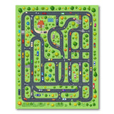 Washable City Road Map Kids Play Rug - Low Pile Non-Slip Playroom Mat