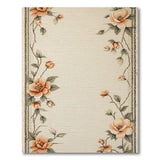 Peach Blossom Floral Beige Runner Rug