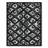 Intricate Black Grey Tribal Knot Area Rug