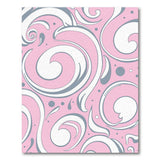 Pink Grey Swirl Abstract Area Rug