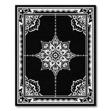 Intricate Black White Mandala Persian Rug