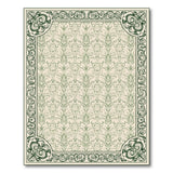 Ornate Green Floral Vintage Rug