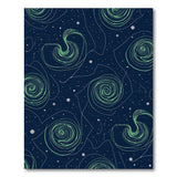 Cosmic Green Swirl Abstract Area Rug