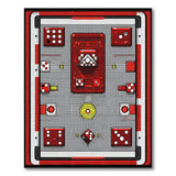 Red Arcade Billiards Dice Area Rug