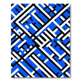 Bold Blue Geometric Maze Area Rug