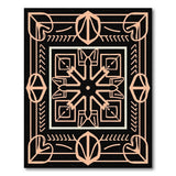 Peach Art Deco Starburst Geometric Area Rug