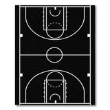 Black and White Basketball Court Black White Area Rug