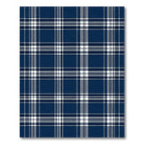 Geometric Modern Blue and Teal Navy Blue Plaid Washable Area Rug