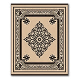Elegant Beige Persian Area Rug with Intricate Black Motifs