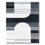 Bold Black and White Bold Black White Geometric Abstract Area Rug