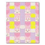 Cute Bunny Grid Kids Area Rug