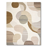 Modern Abstract Neutral Circles Area Rug
