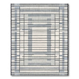 Modern Geometric Grey Grid Area Rug