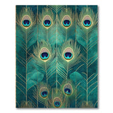 Teal Peacock Feather Area Rug