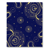 Navy Blue Golden Cosmic Swirl Area Rug