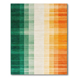 Ombre Green to Orange Vertical Stripe Area Rug
