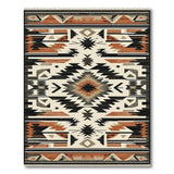 Rust Black Ivory Southwestern Geometric Rug
