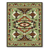 Green Southwestern Geometric Area Rug