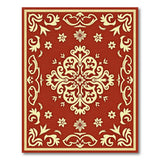 Ornate Red Persian Area Rug with Gold Floral Motifs