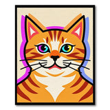 Playful Multi-Color Cartoon Cat Face Rug